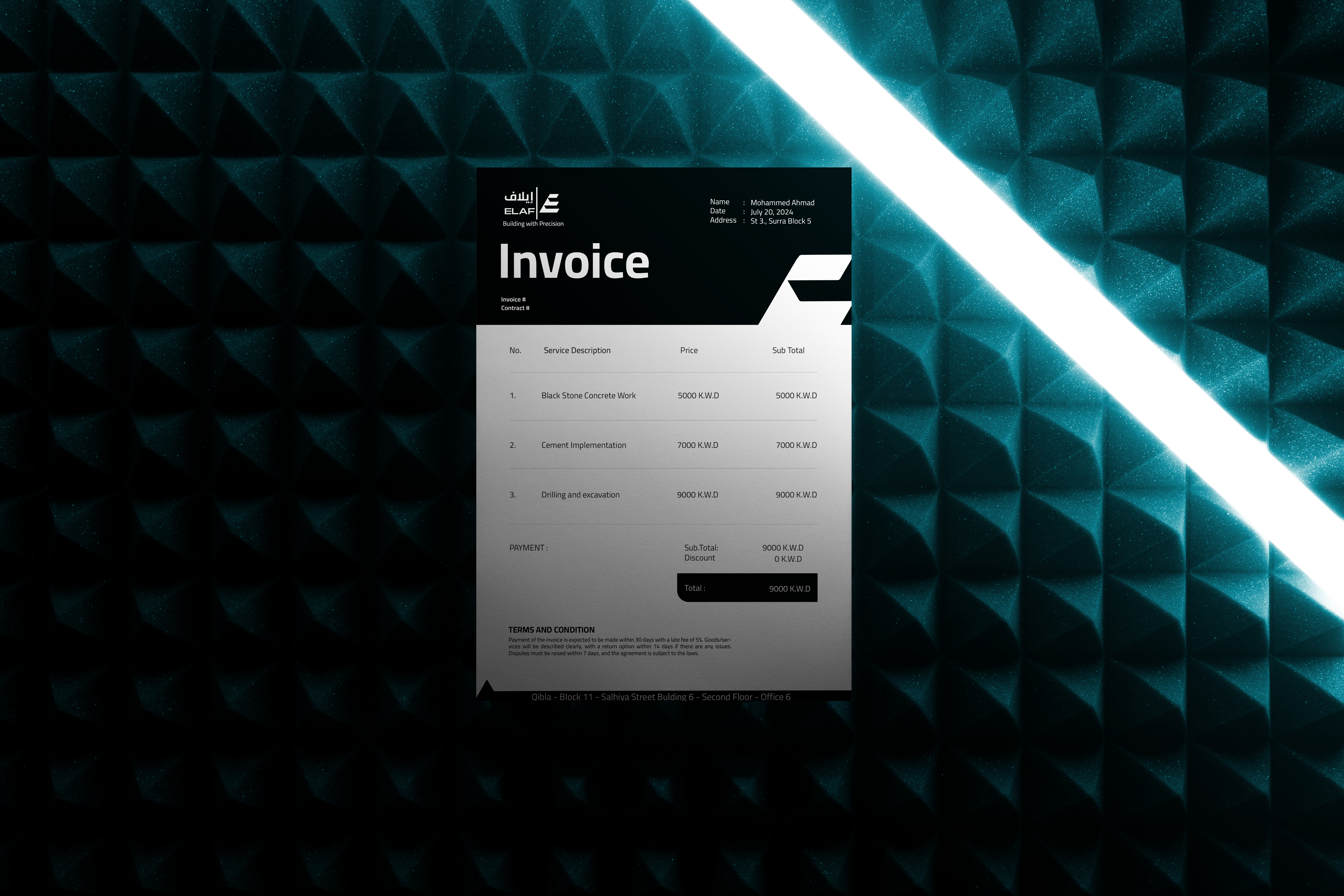 Elaf templated invoice system